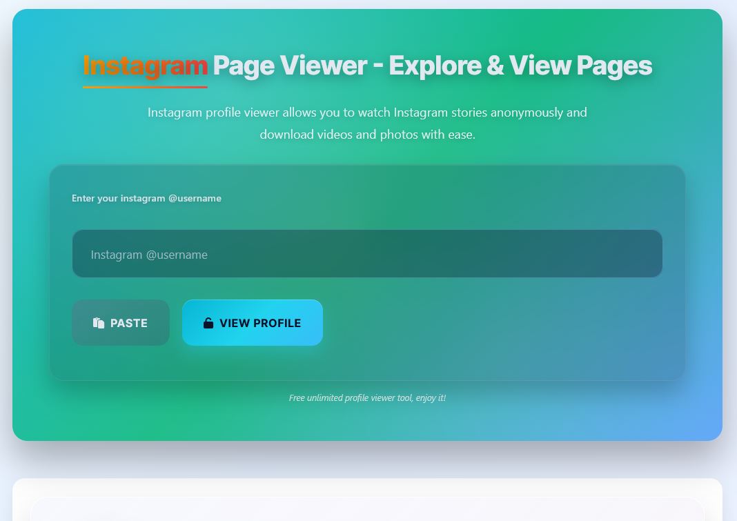 Instagram Page Viewer Preview