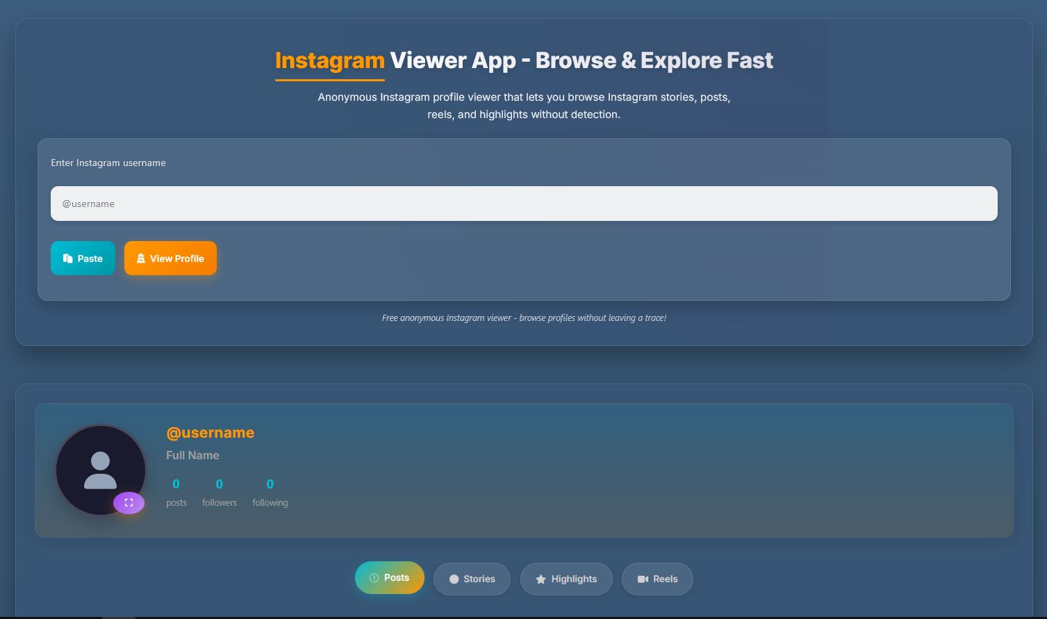 Instagram Viewer App Preview